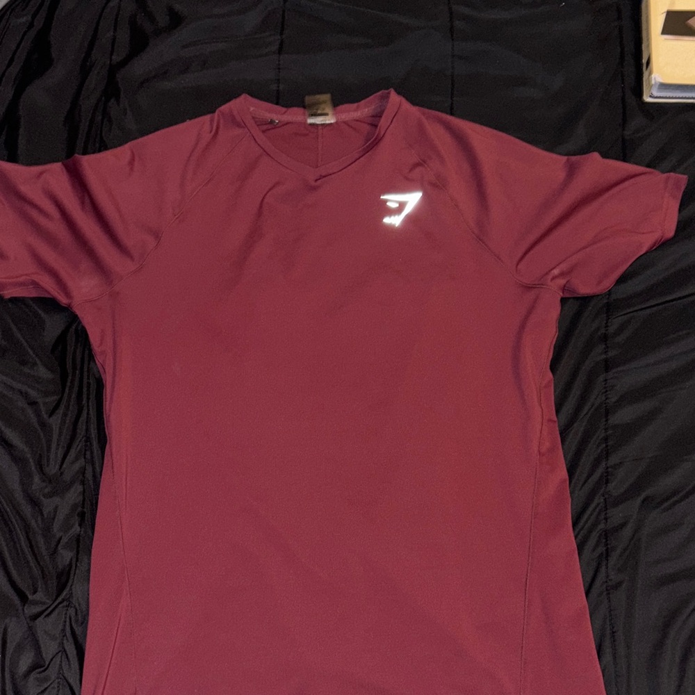 Gymshark Men's Burgundy Short Sleeve Tee